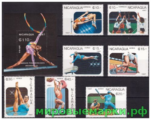 Никарагуа 1987 г. Спорт, серия+блок